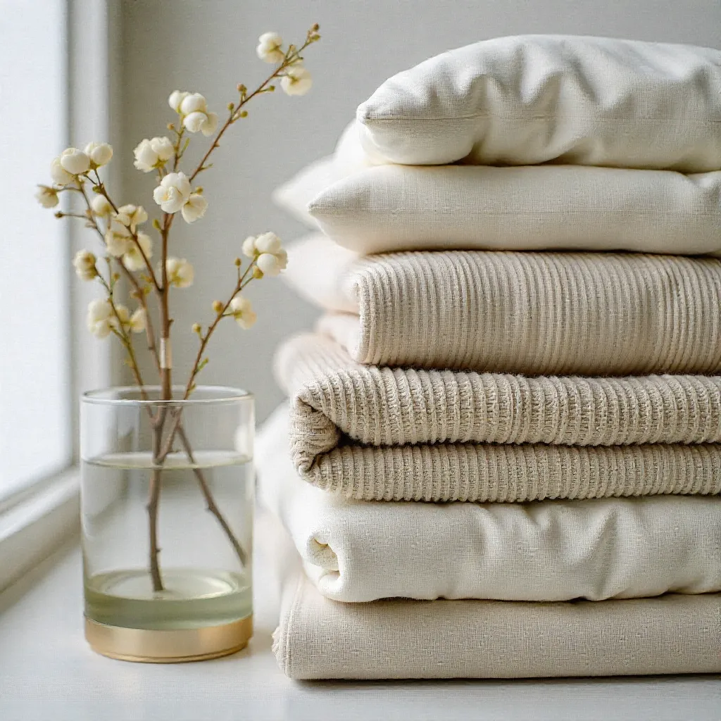 Untreated linen fabric texture